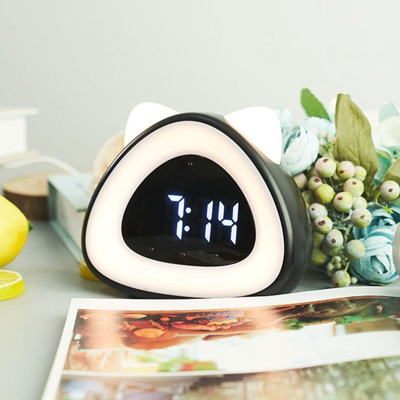 Cute Cat Alarm Clock – Voice-Controlled Bedside Companion